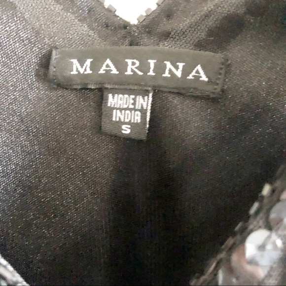 Marina Black Sequins Beaded Blouse Size Small - Picture 4 of 5